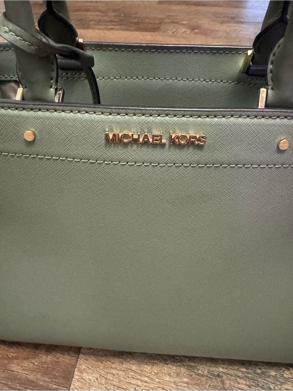 Michael Kors Rayne Olive Green Saffiano Leather Satchel - Picture 2 of 8